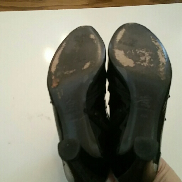 Via spiga ITALY Black Patent Leather Booties Boots HEEL MULE - Picture 5 of 5